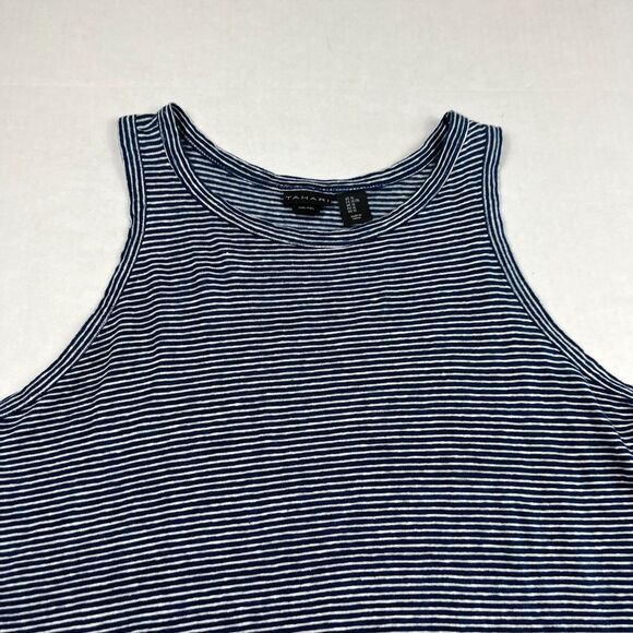 Tahari Striped Linen Tank Top XL Coastal Boho Summer Sleeveless Lightweight - Picture 3 of 9